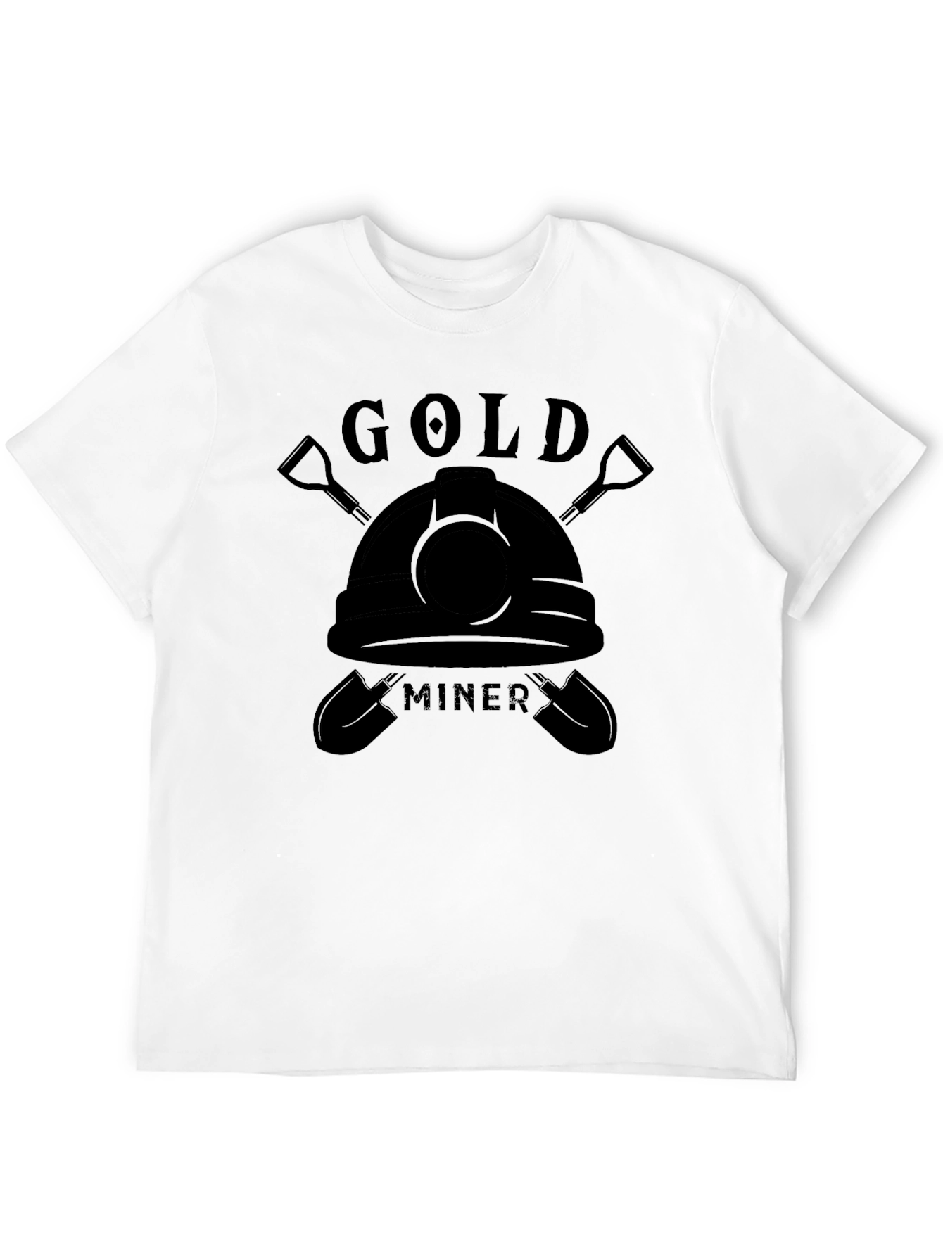 Gold Miner Graphic T-Shirt - Black Crew Neck Tee