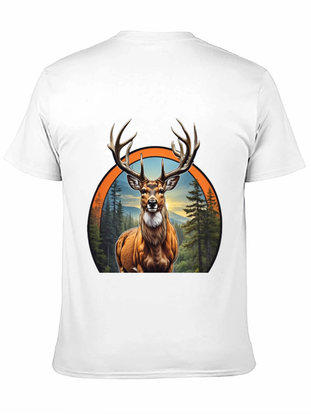 Deer Graphic Print Black T-Shirt