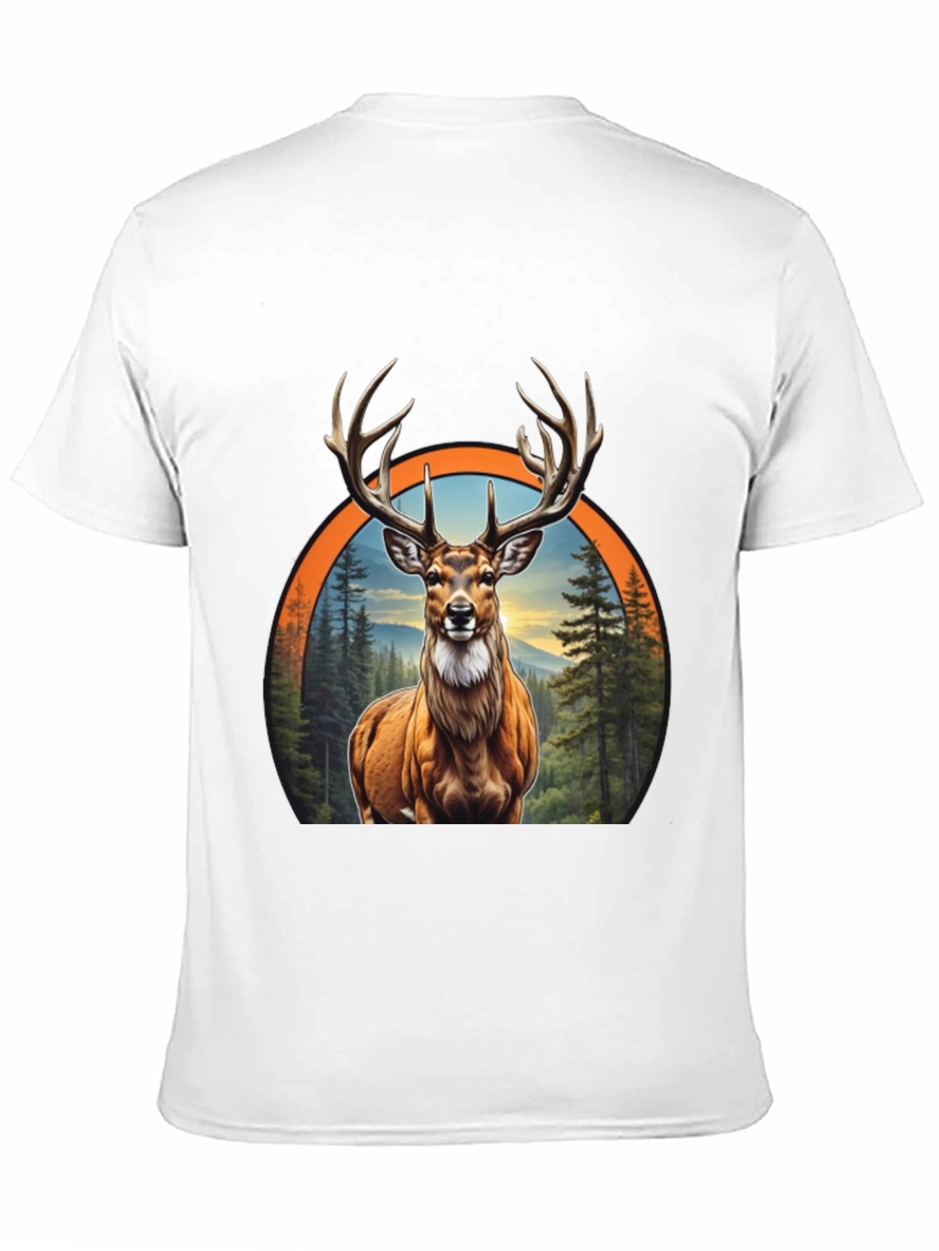 Deer Graphic Print Black T-Shirt