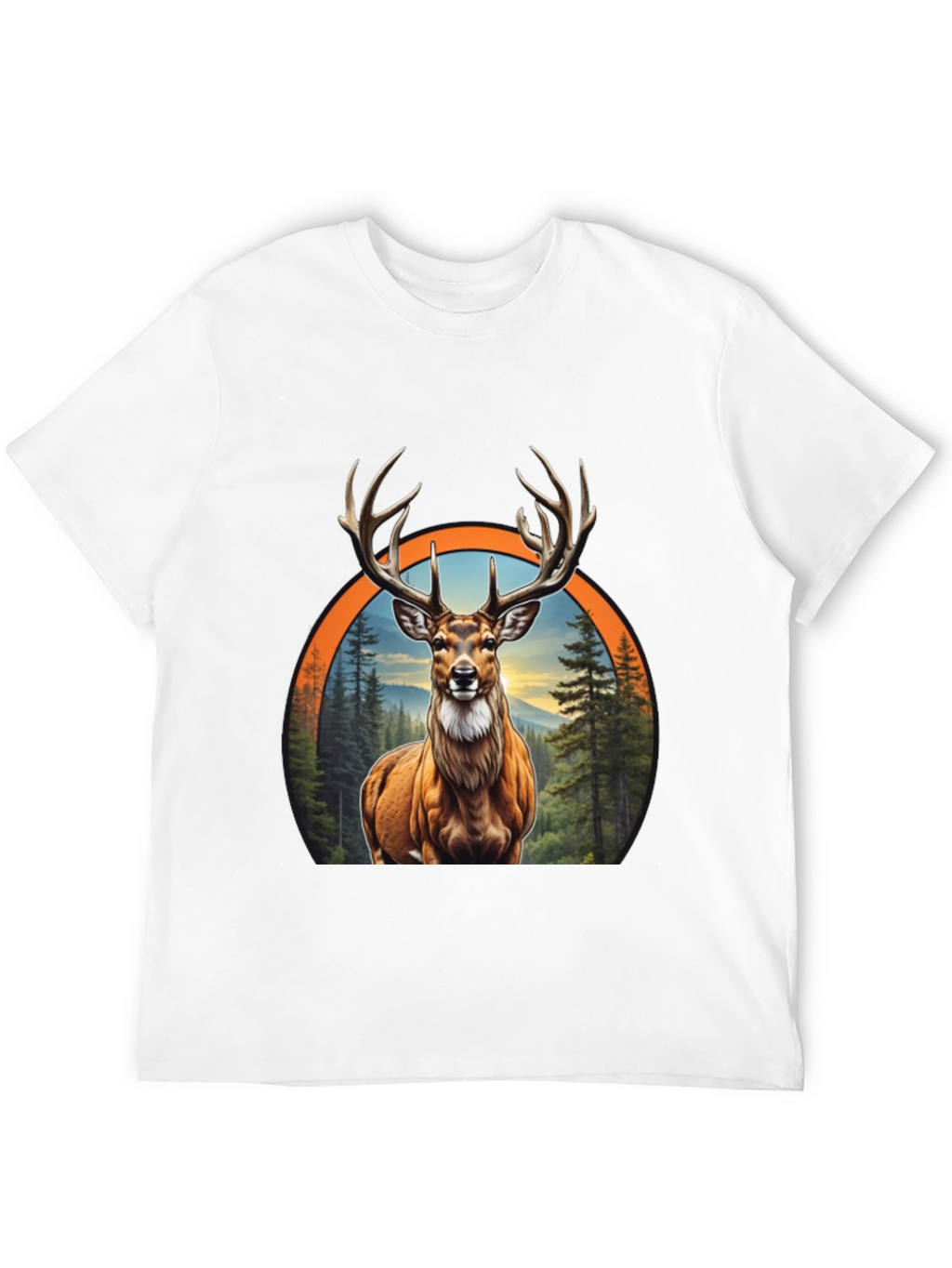 Deer Graphic Print Black T-Shirt