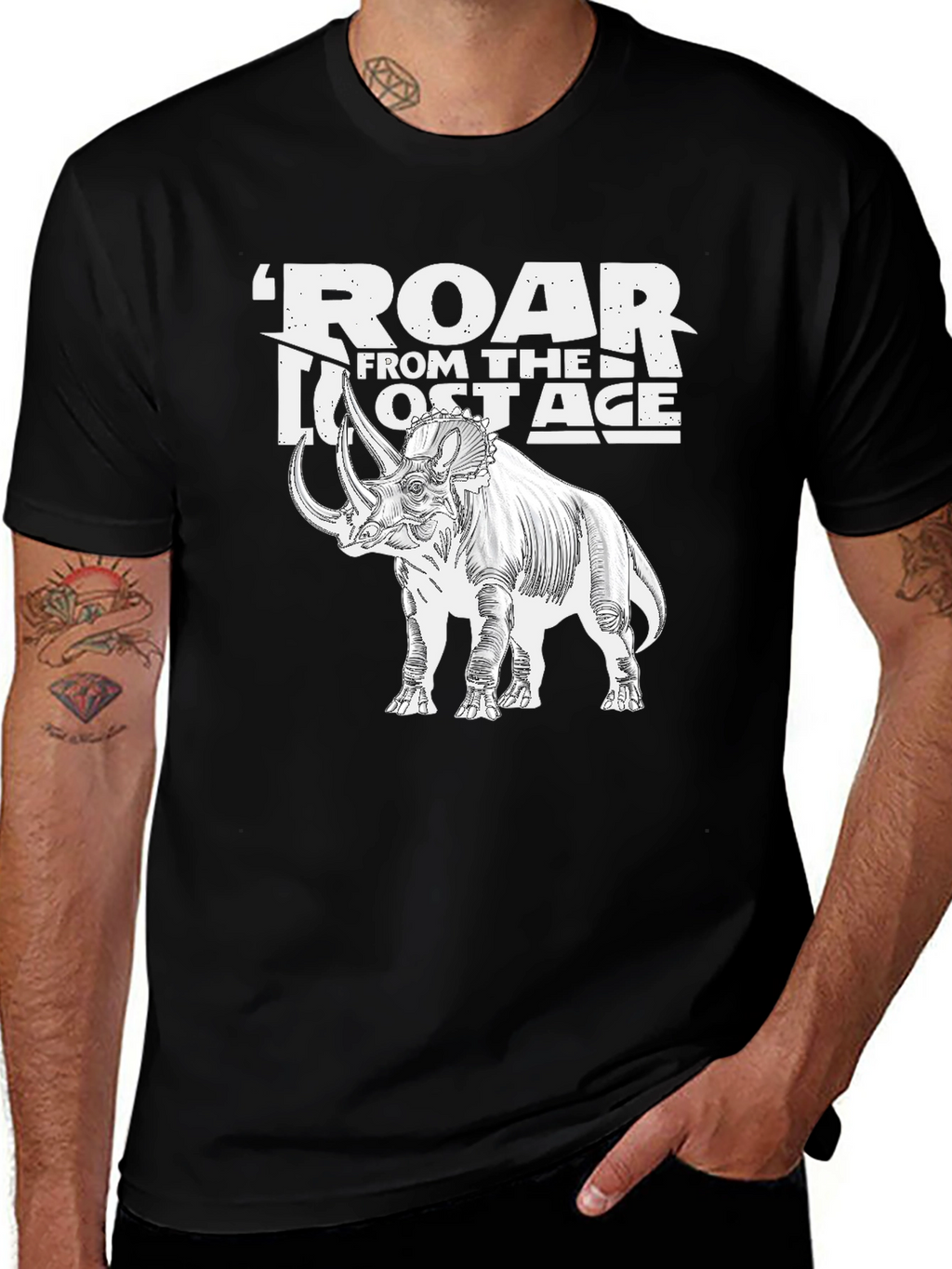 Roar From The Lost Age Triceratops Graphic T-Shirt