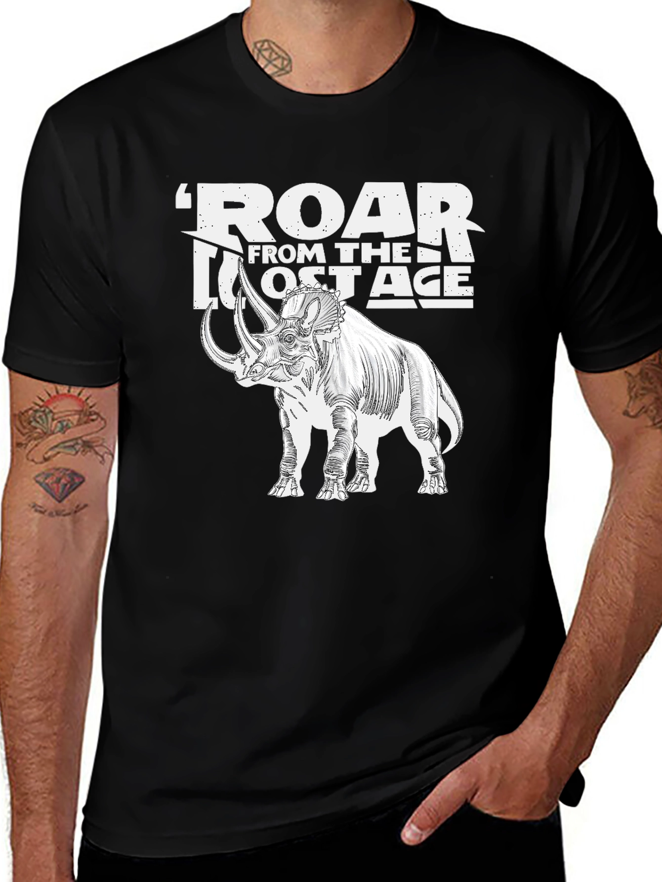 Roar From The Lost Age Triceratops Graphic T-Shirt