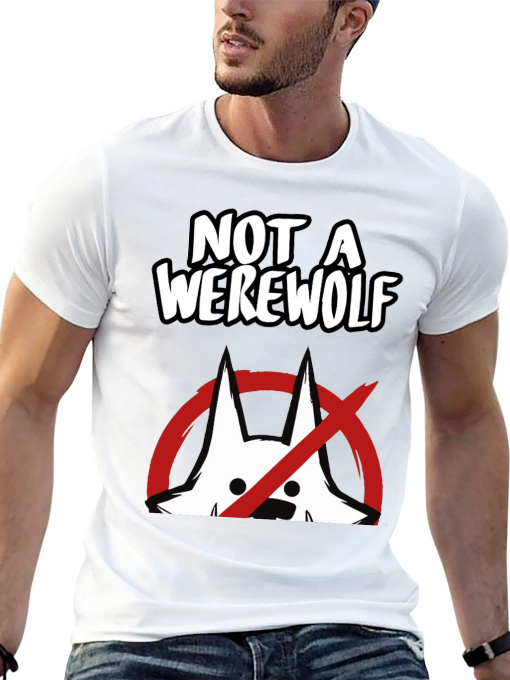 Not A Werewolf Graphic Tee - Funny Mens T-Shirt