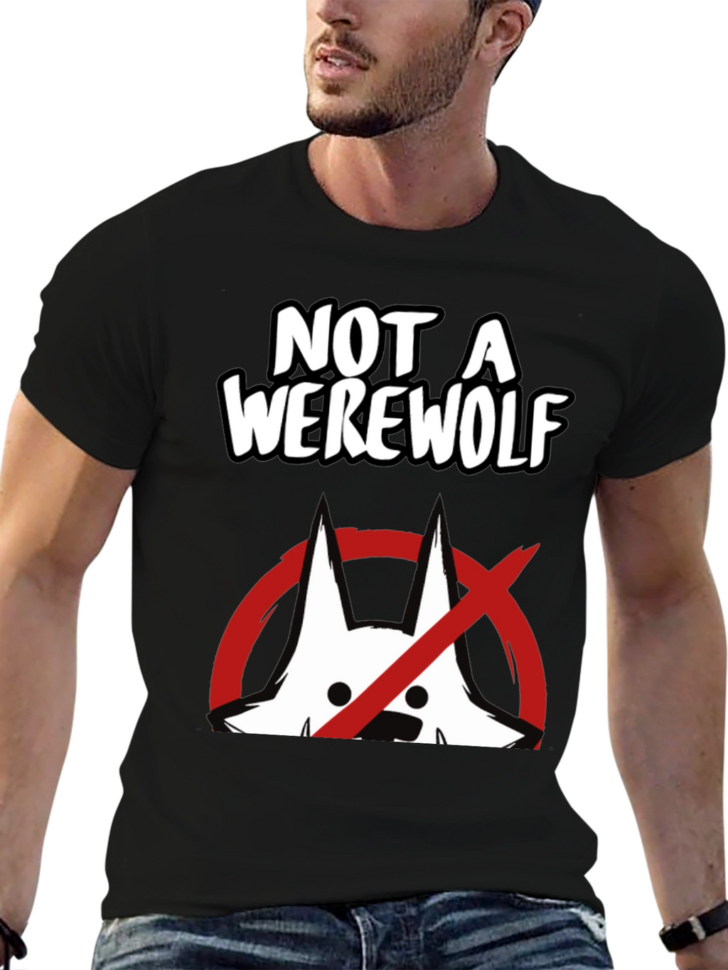 Not A Werewolf Graphic Tee - Funny Mens T-Shirt