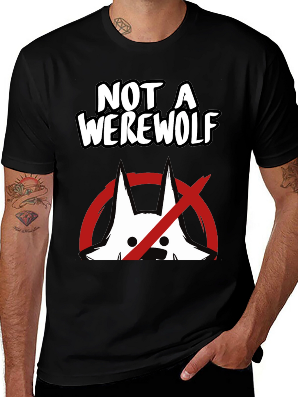 Not A Werewolf Graphic Tee - Funny Mens T-Shirt