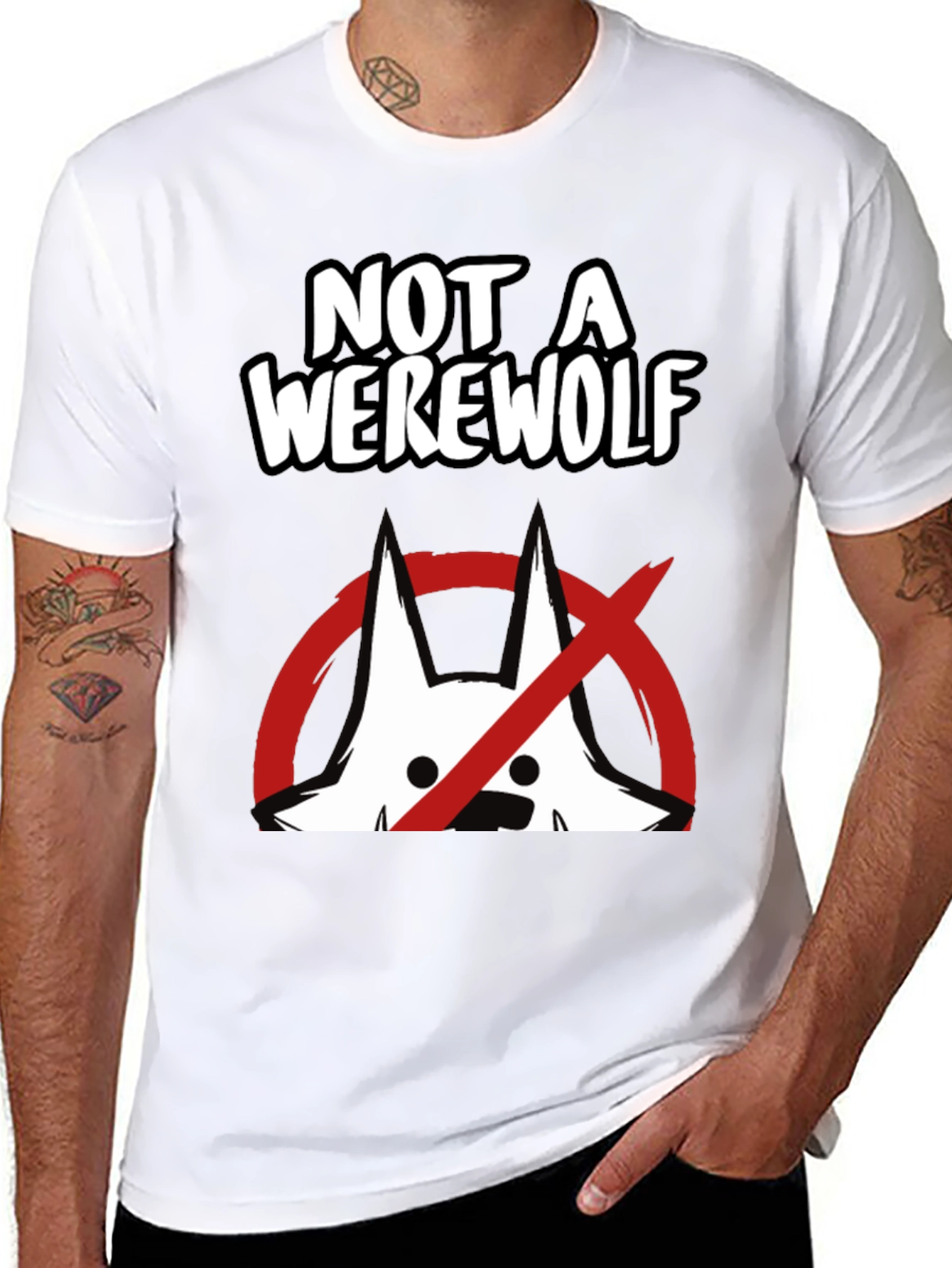 Not A Werewolf Graphic Tee - Funny Mens T-Shirt