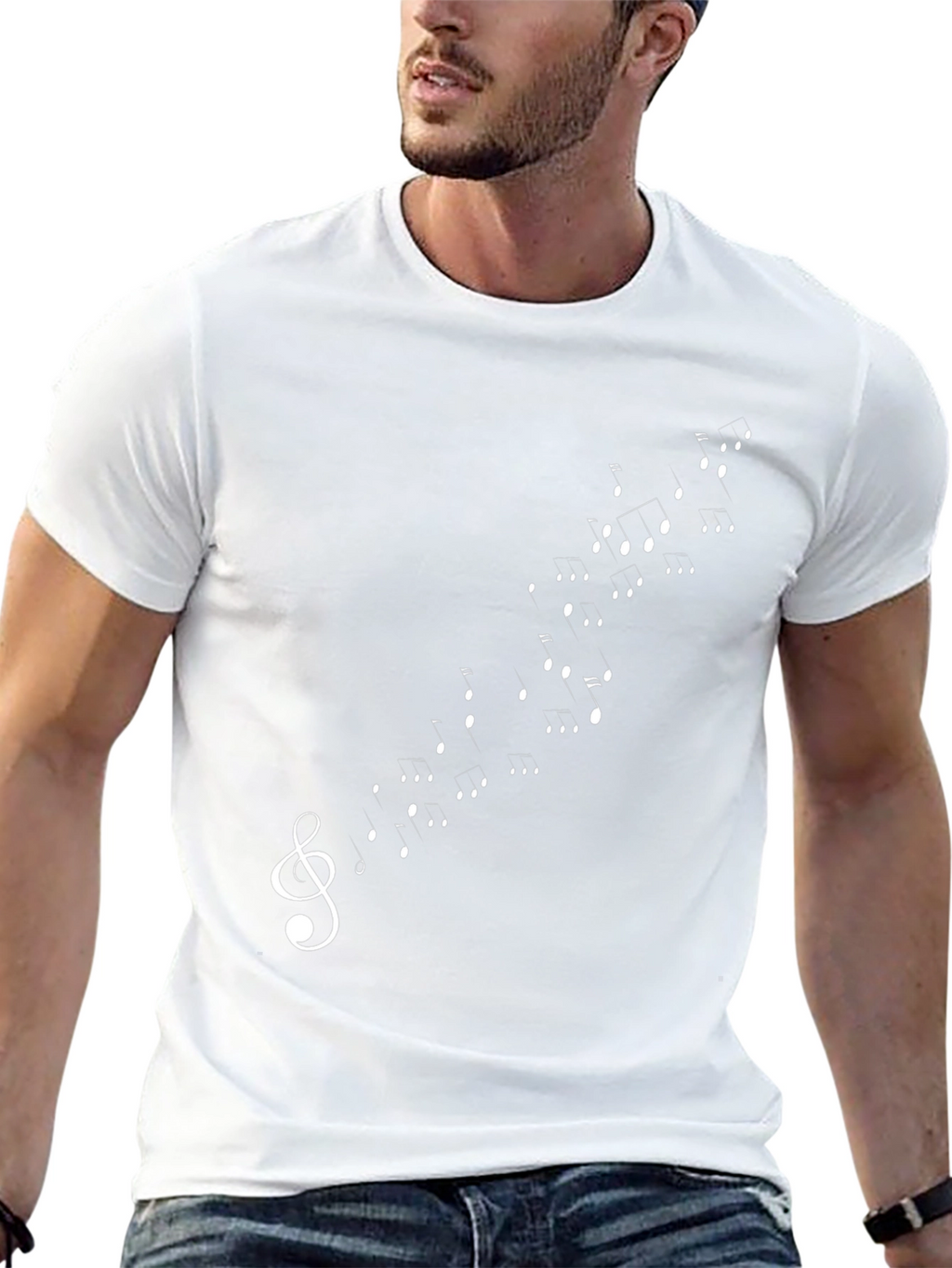 Musical Note Treble Clef Black T-Shirt
