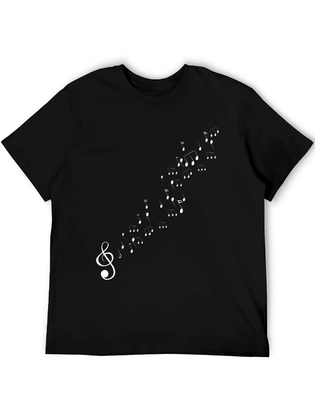 Musical Note Treble Clef Black T-Shirt