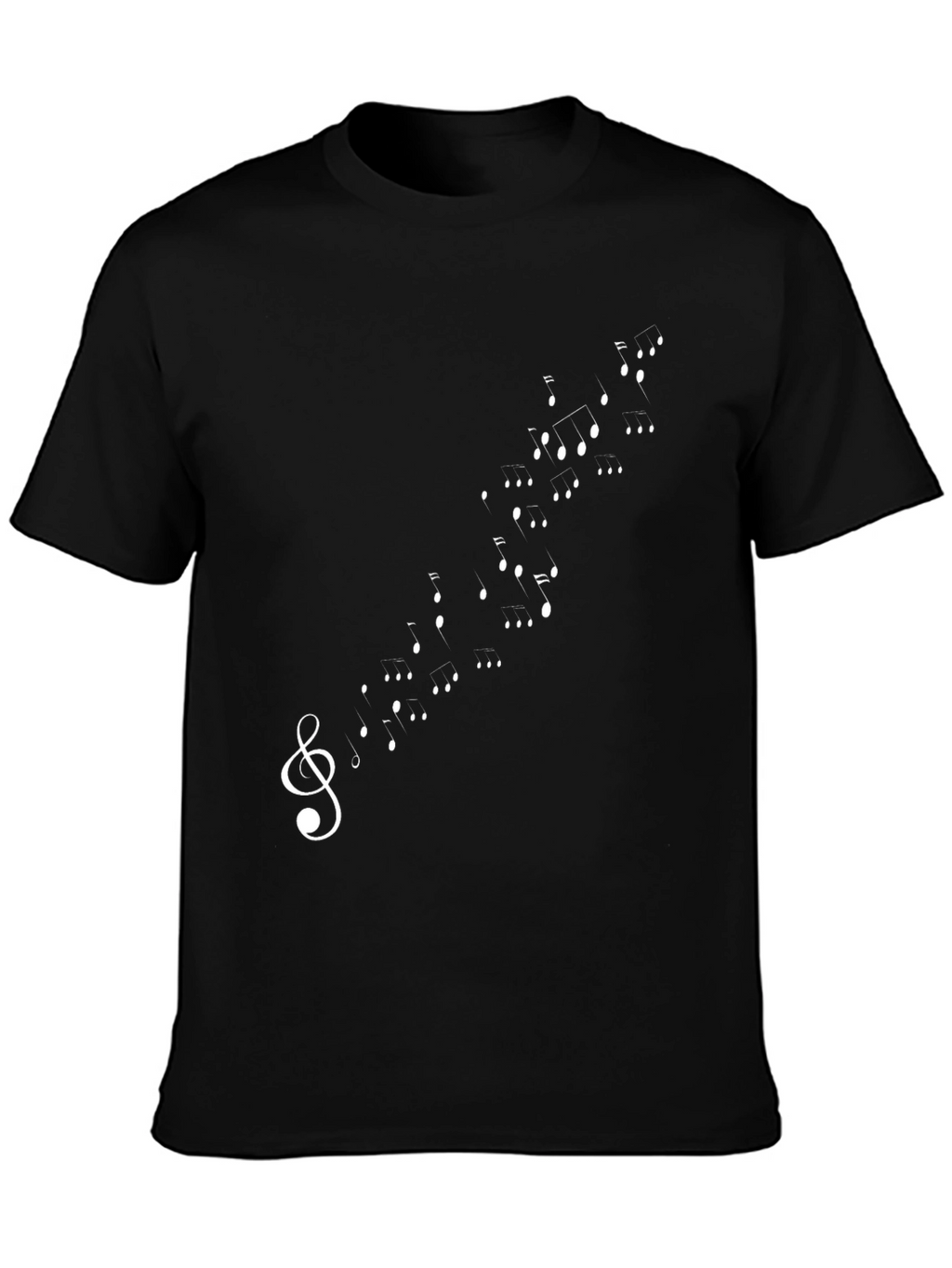 Musical Note Treble Clef Black T-Shirt