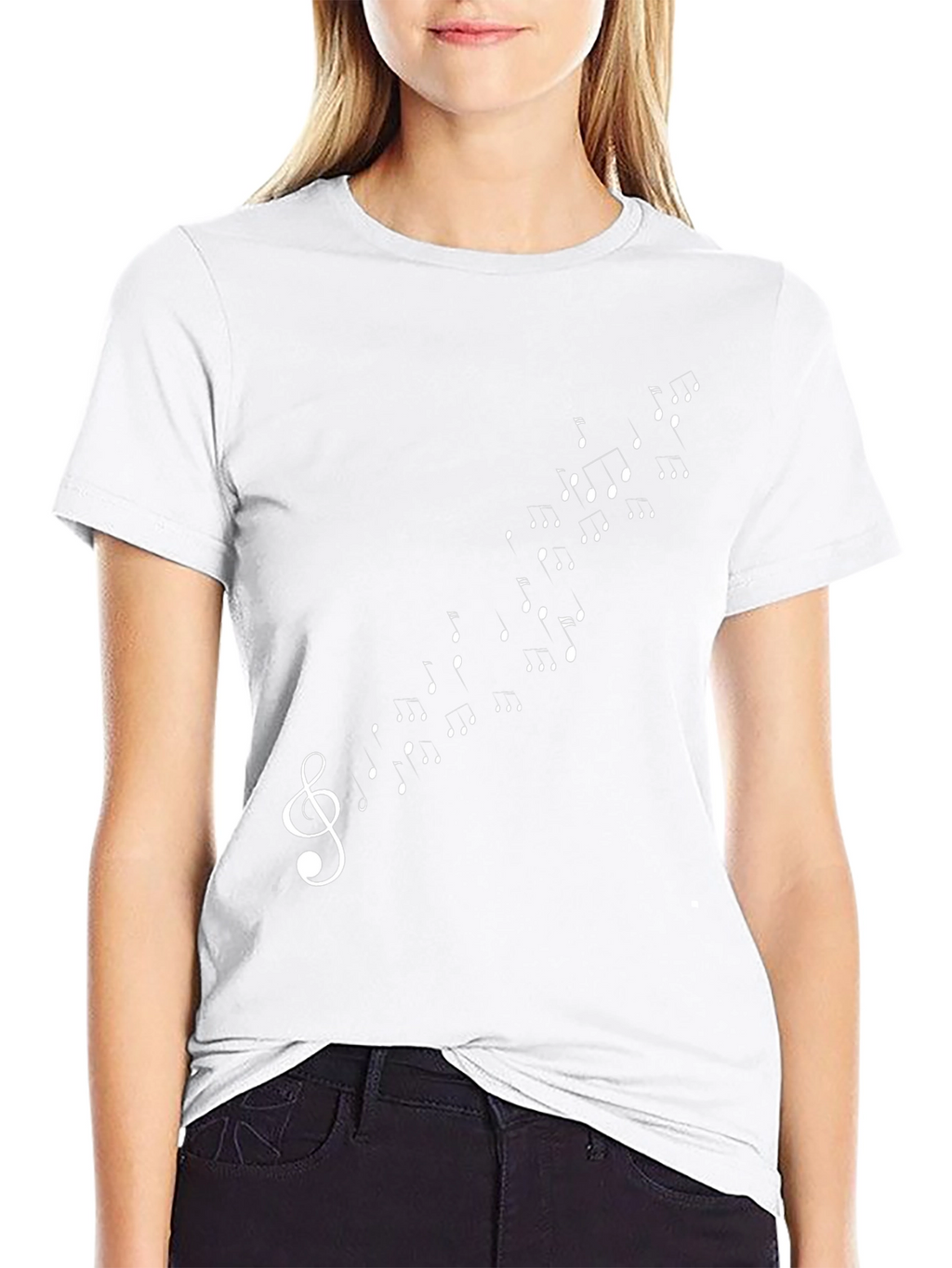 Musical Note Treble Clef Black T-Shirt