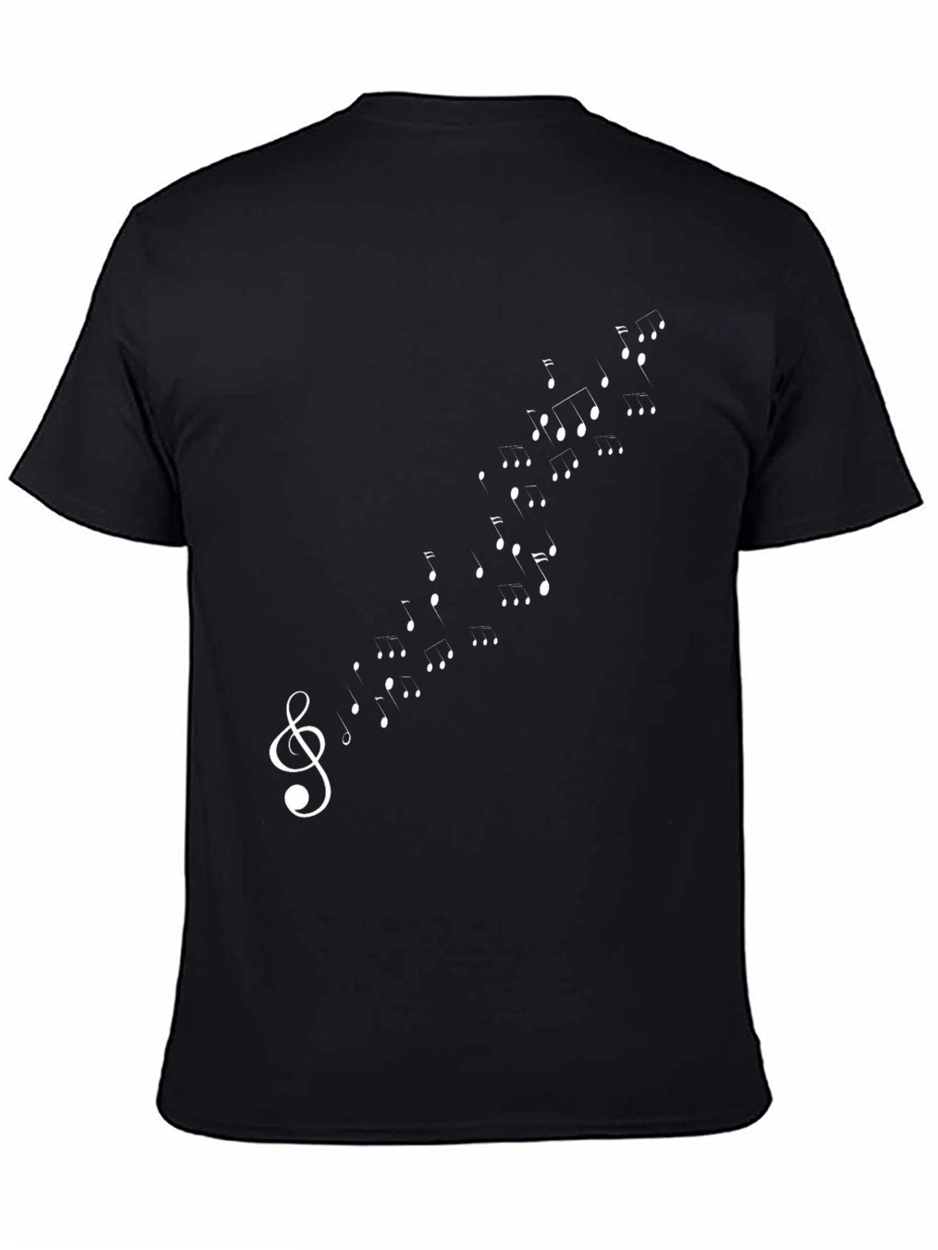 Musical Note Treble Clef Black T-Shirt
