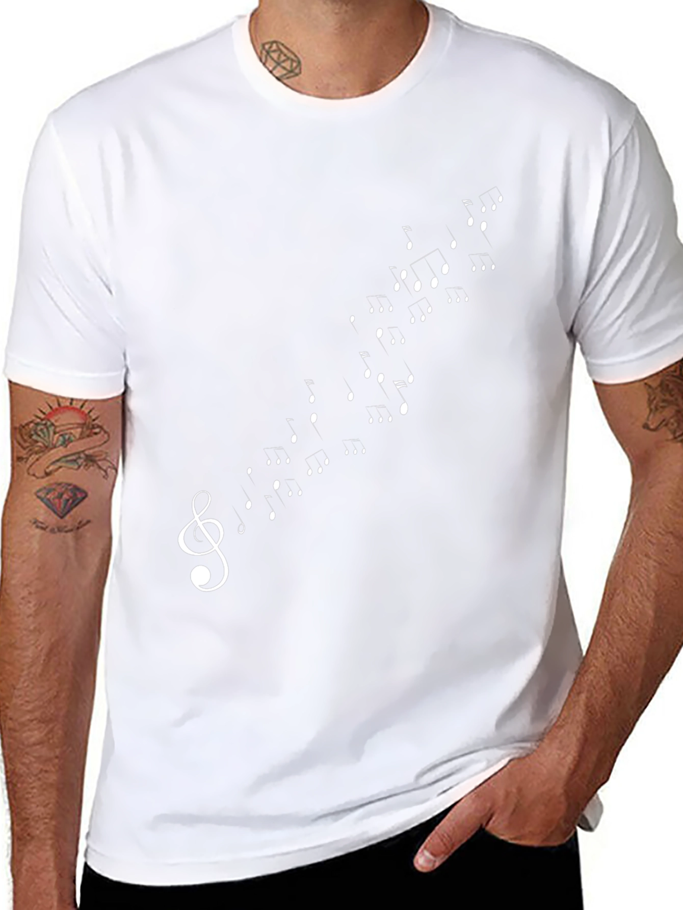 Musical Note Treble Clef Black T-Shirt