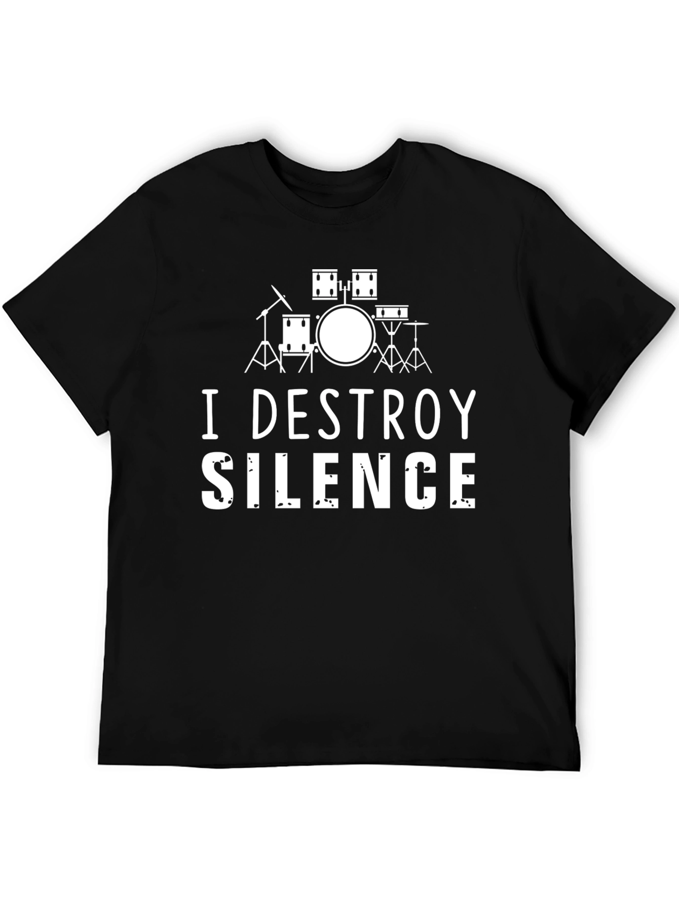 I Destroy Silence Drummer T-Shirt - Black Cotton Tee