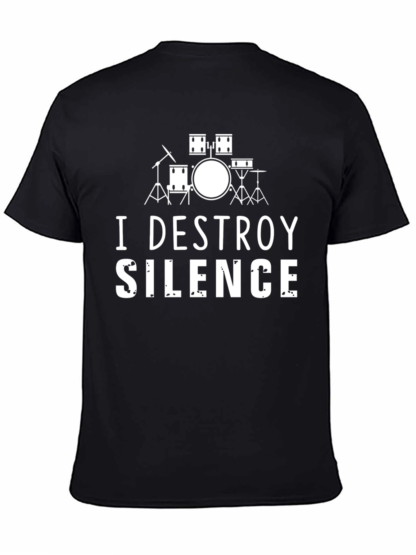 I Destroy Silence Drummer T-Shirt - Black Cotton Tee