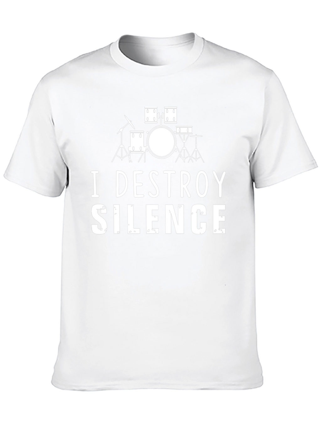 I Destroy Silence Drummer T-Shirt - Black Cotton Tee
