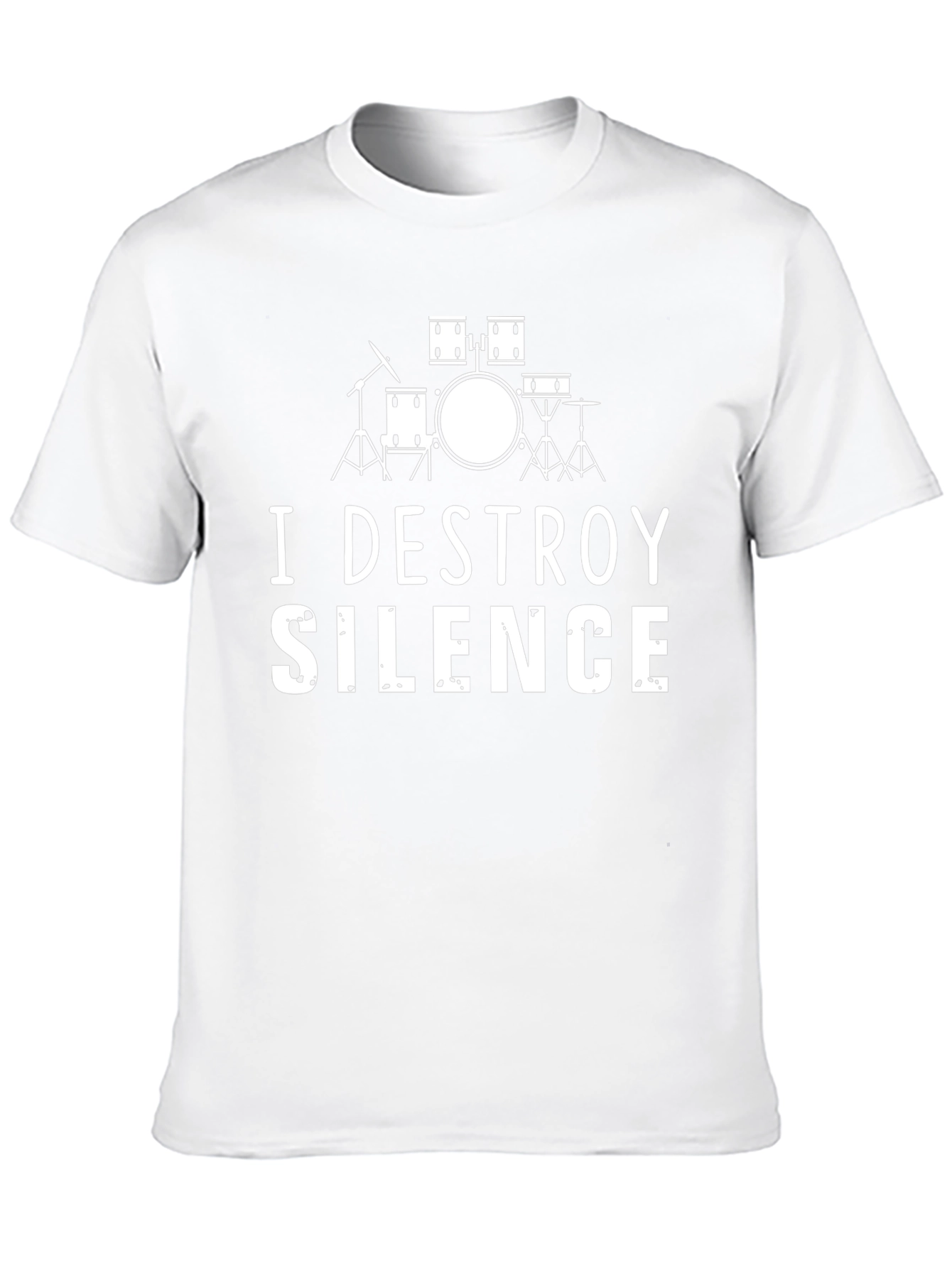 I Destroy Silence Drummer T-Shirt - Black Cotton Tee