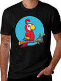 Cartoon Parrot T-Shirt - Quirky Graphic Tee