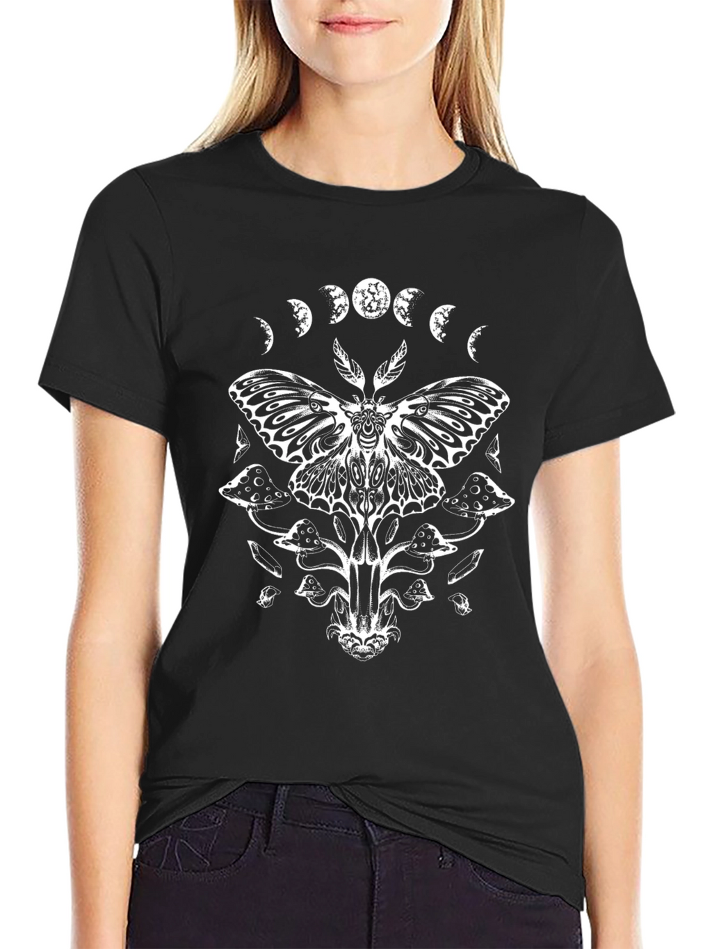 Moth and Moon Phases Graphic Tee
