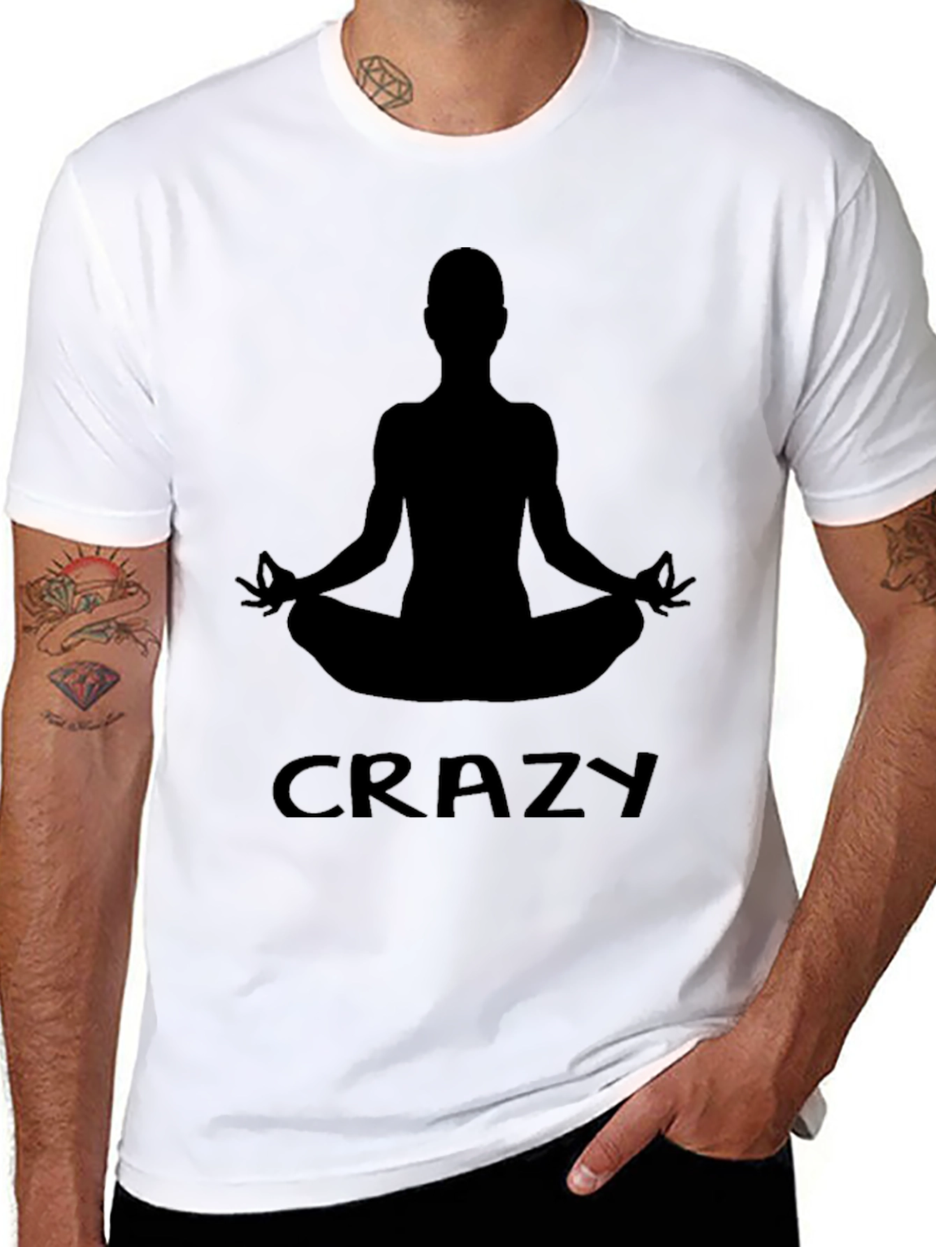 Crazy Yogi Black T-Shirt - Mens