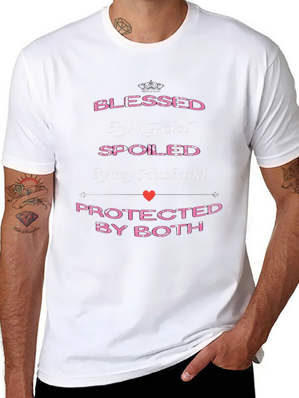 Blessed By God Spoiled By Husband Graphic T-Shirt