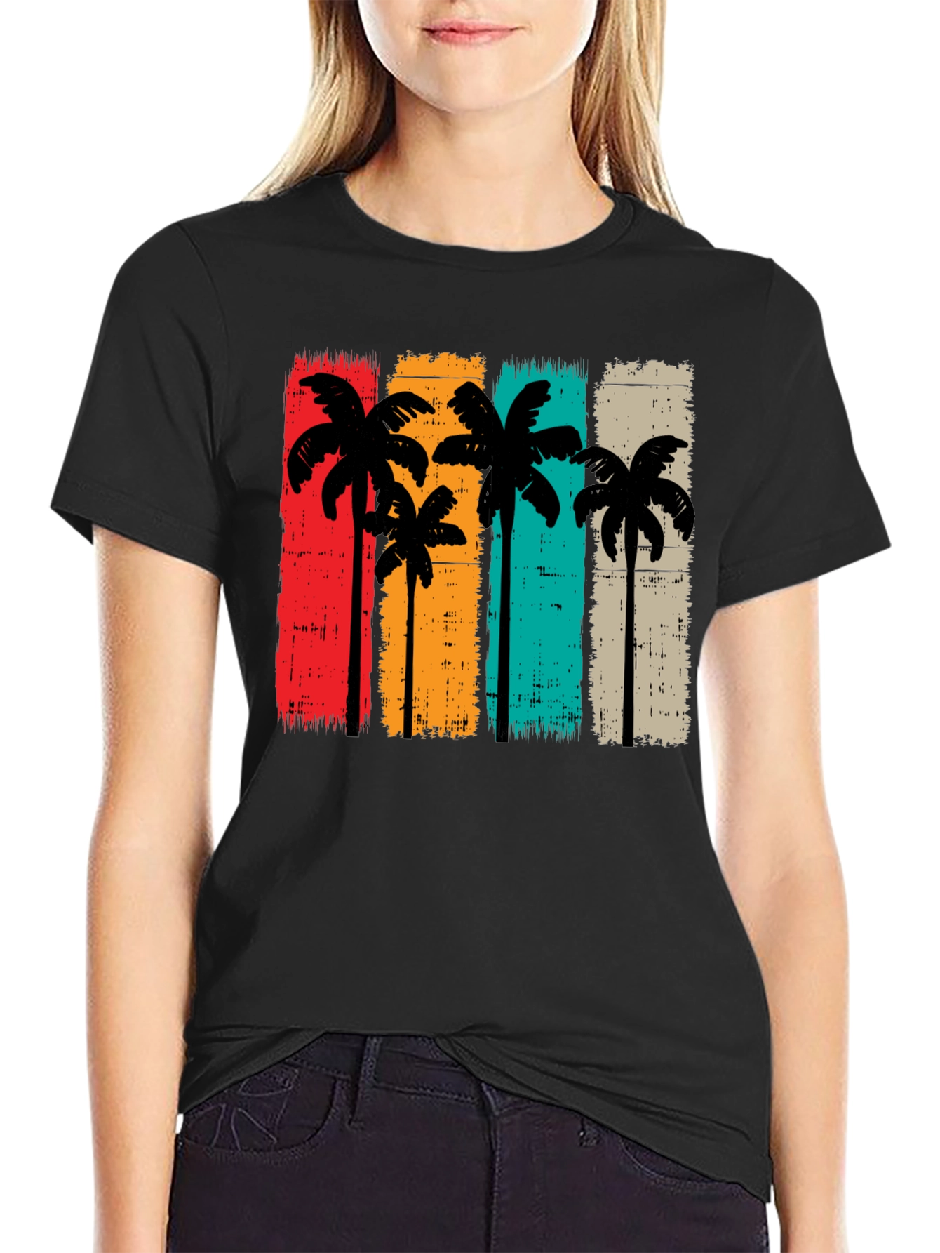 Retro Palm Tree Graphic Tee - Vintage Style T-Shirt