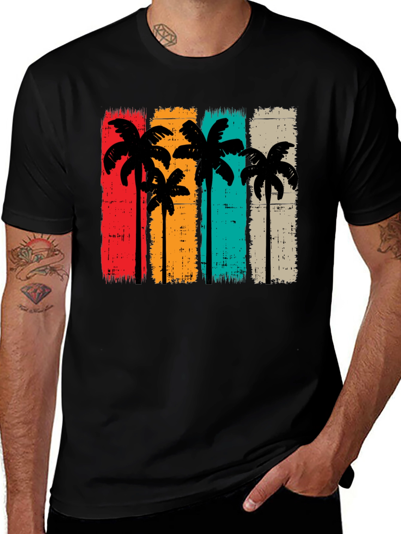 Retro Palm Tree Graphic Tee - Vintage Style T-Shirt