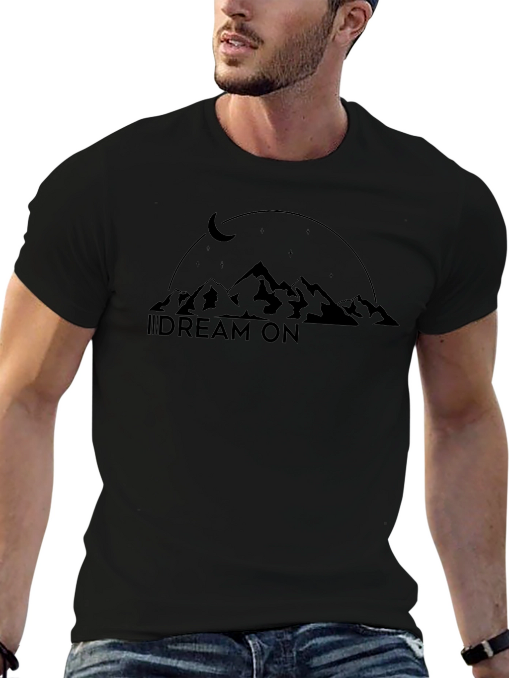 Dream On Graphic T-Shirt - Mountain & Moon Design