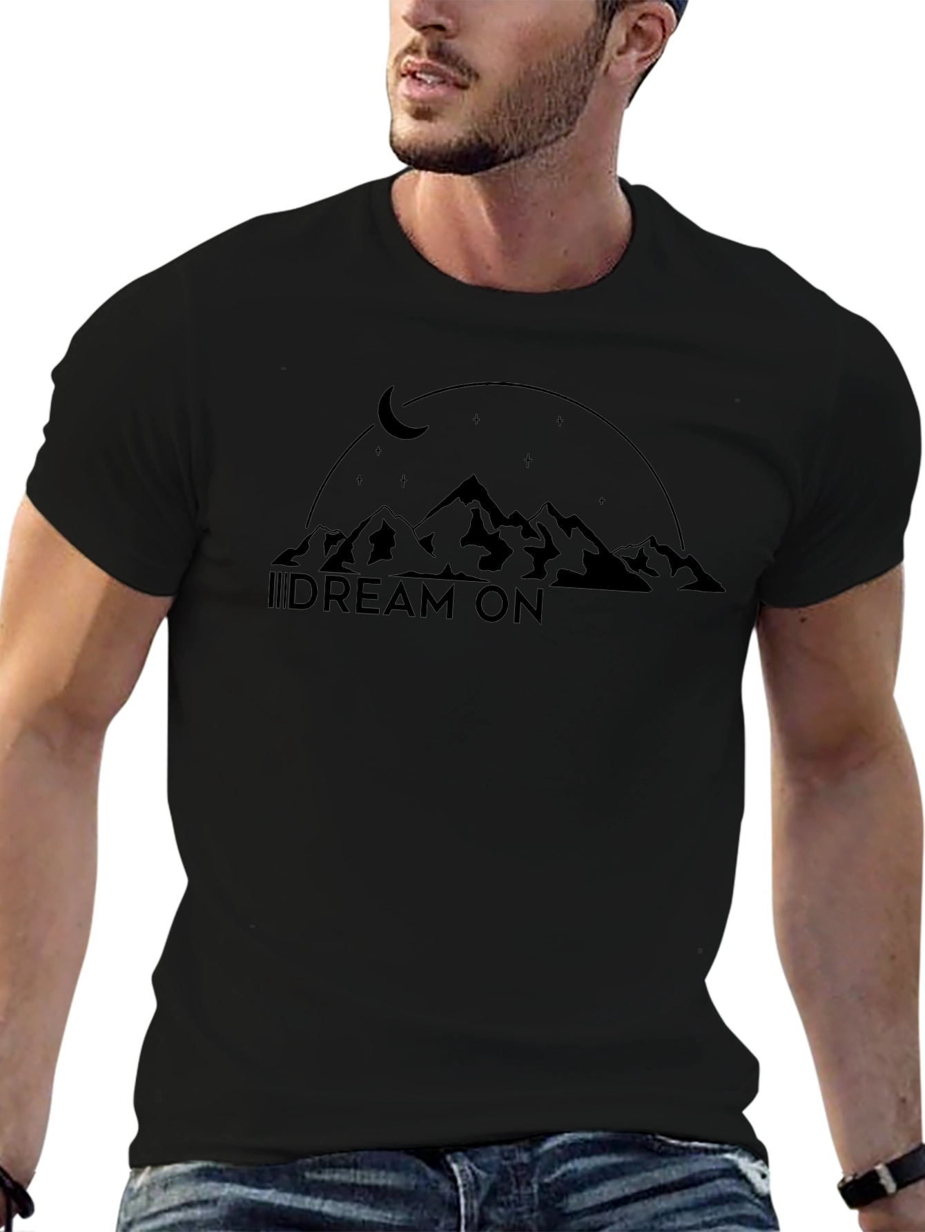 Dream On Graphic T-Shirt - Mountain & Moon Design
