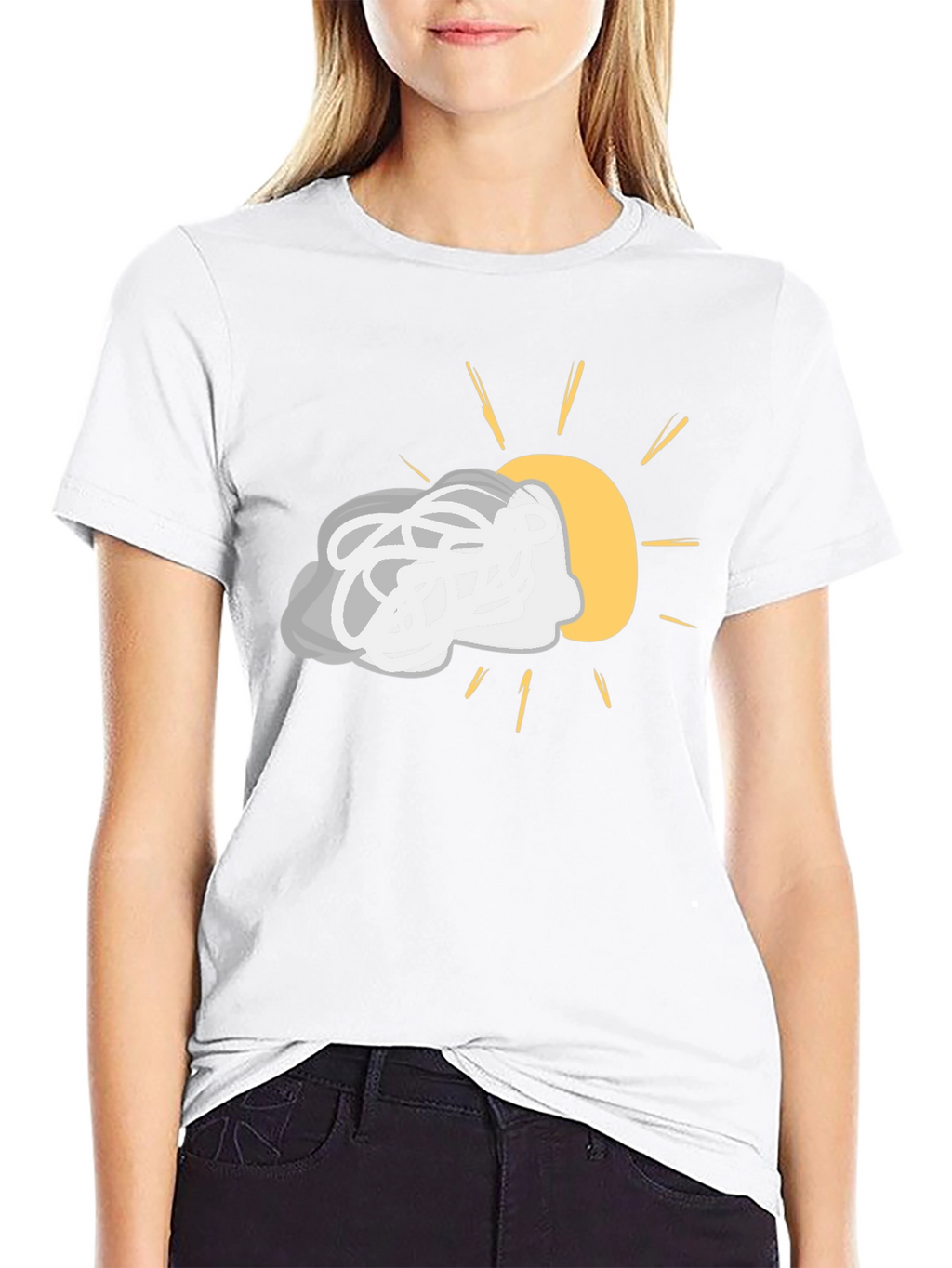 Cloudy with a Chance of Sun Black Tee
