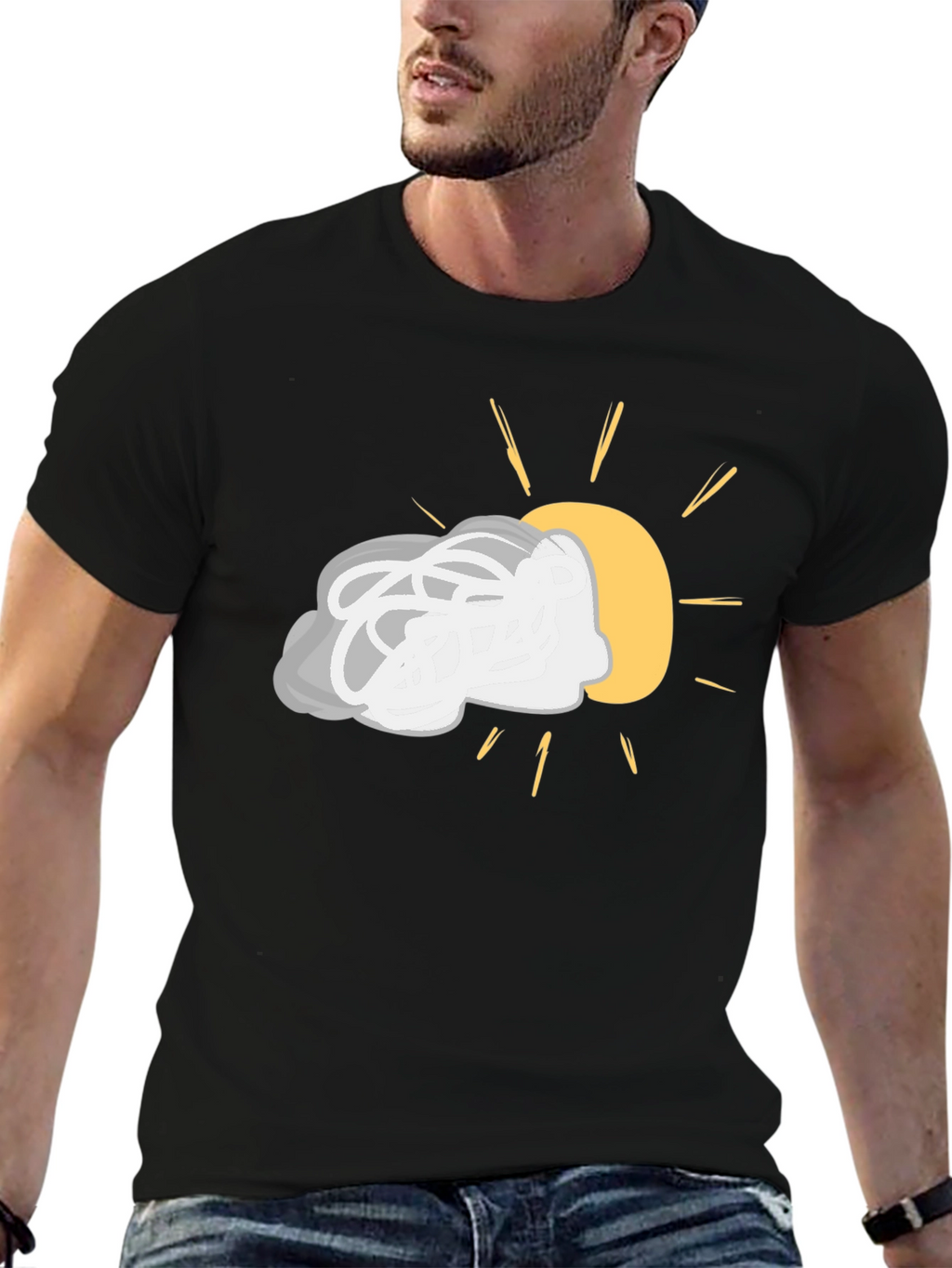 Cloudy with a Chance of Sun Black Tee