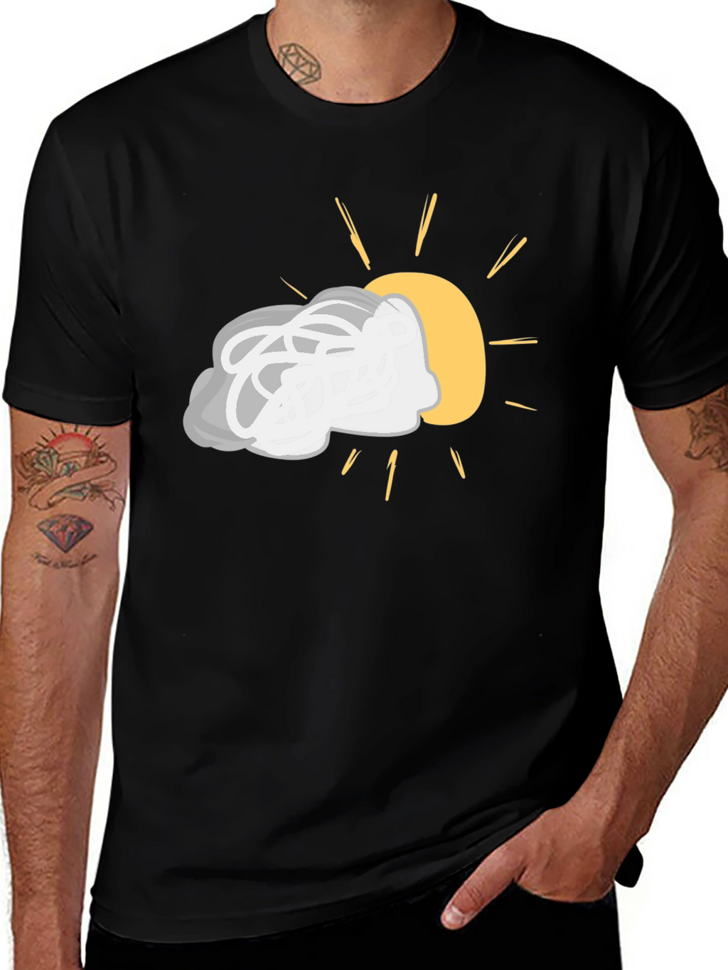 Cloudy with a Chance of Sun Black Tee