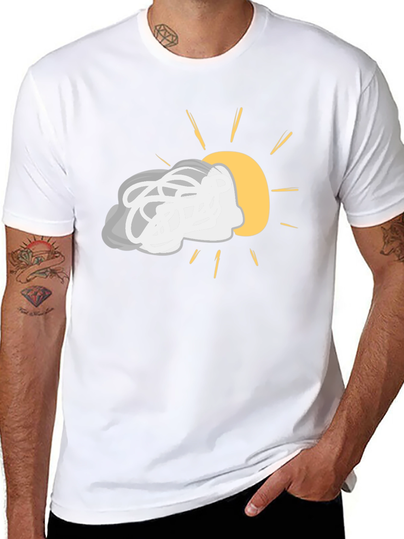 Cloudy with a Chance of Sun Black Tee