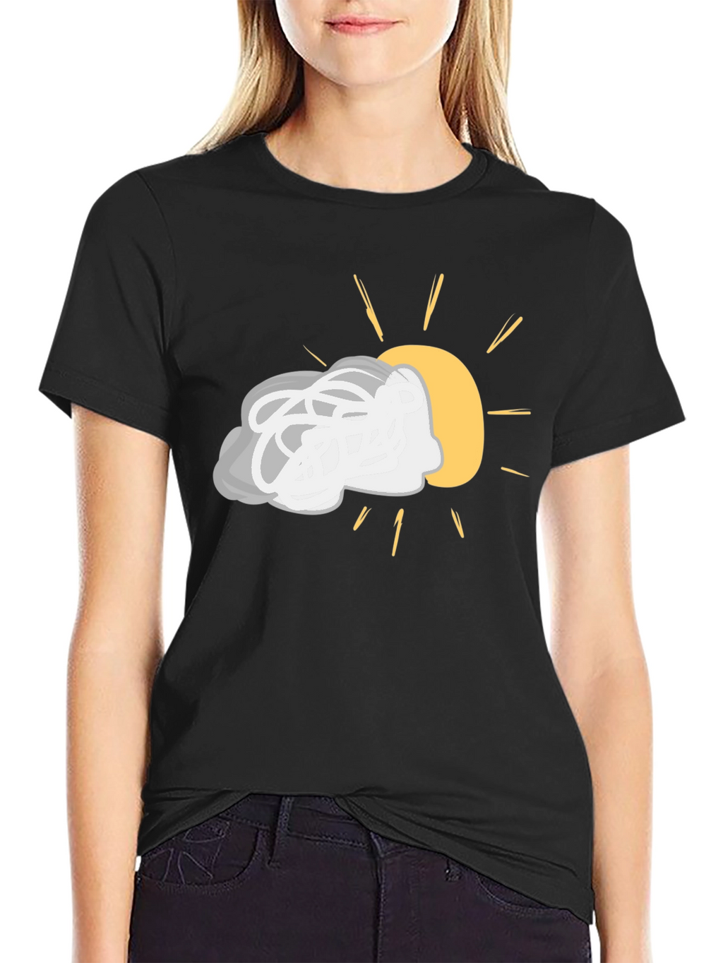 Cloudy with a Chance of Sun Black Tee