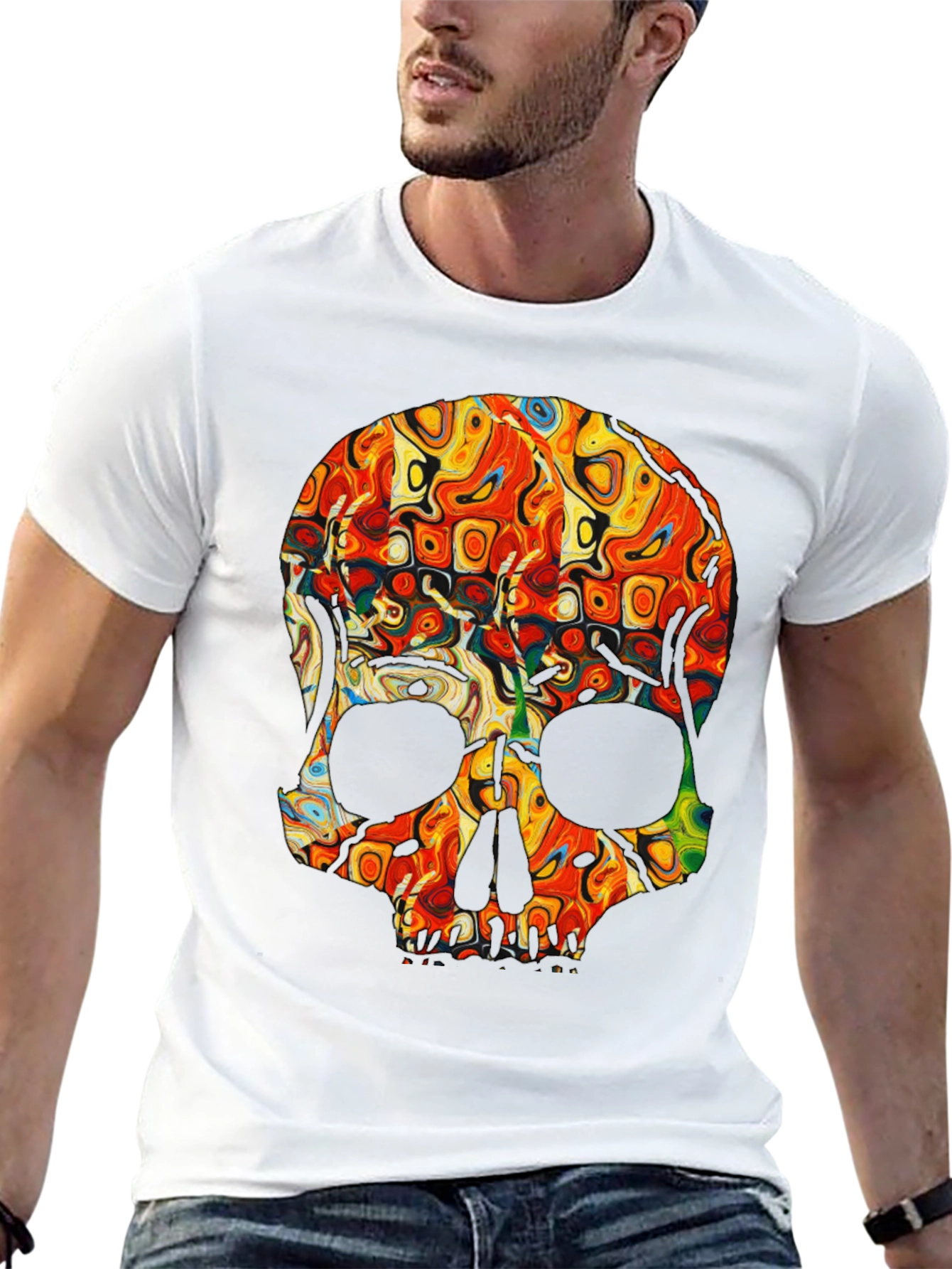 Psychedelic Skull Graphic Tee