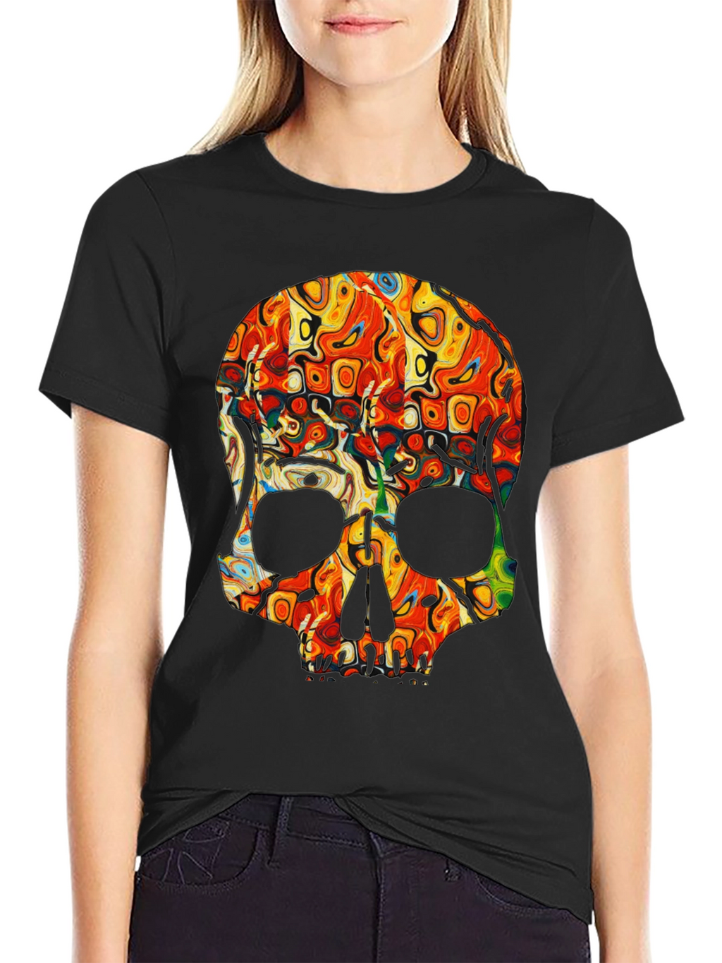 Psychedelic Skull Graphic Tee