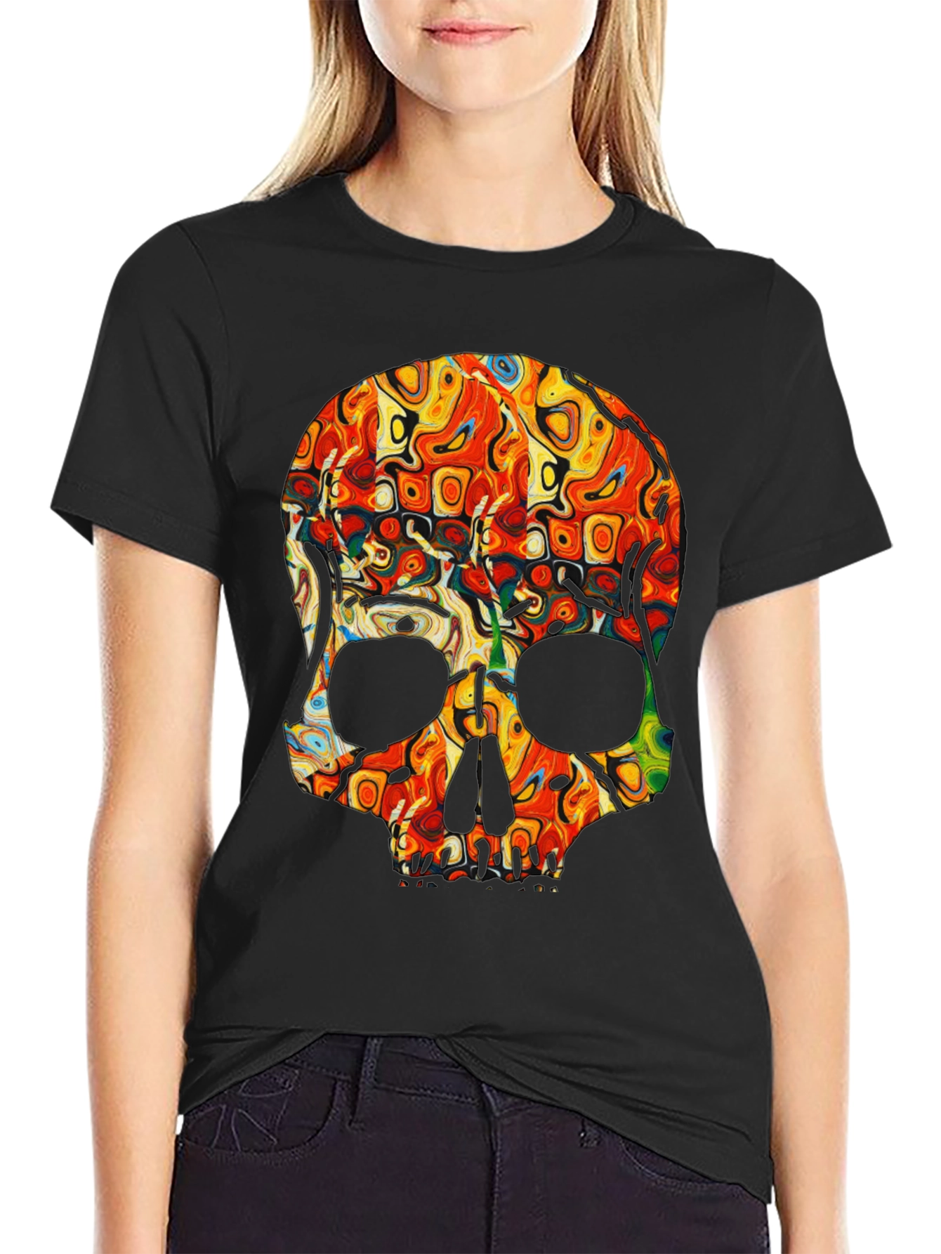 Psychedelic Skull Graphic Tee