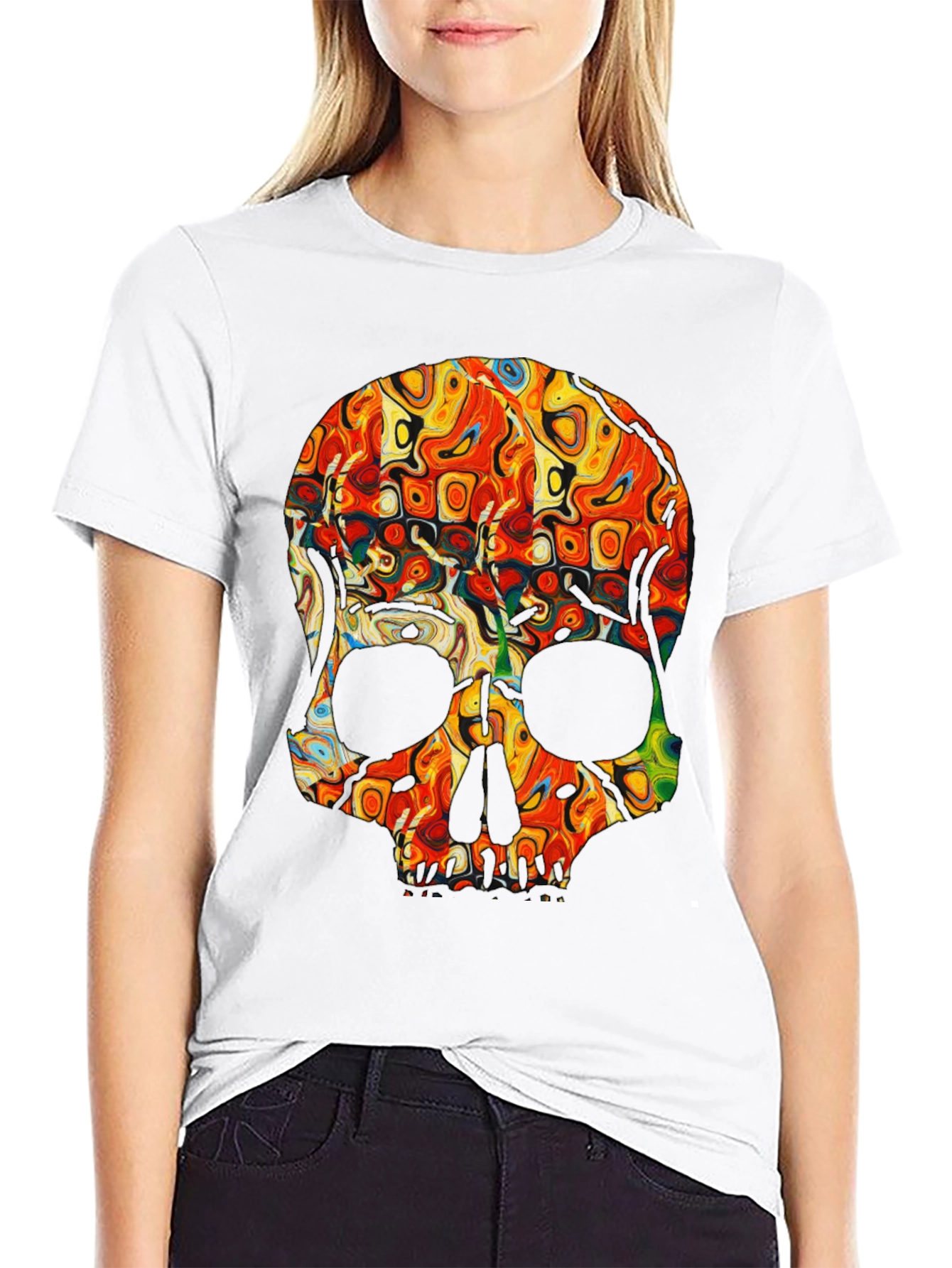Psychedelic Skull Graphic Tee
