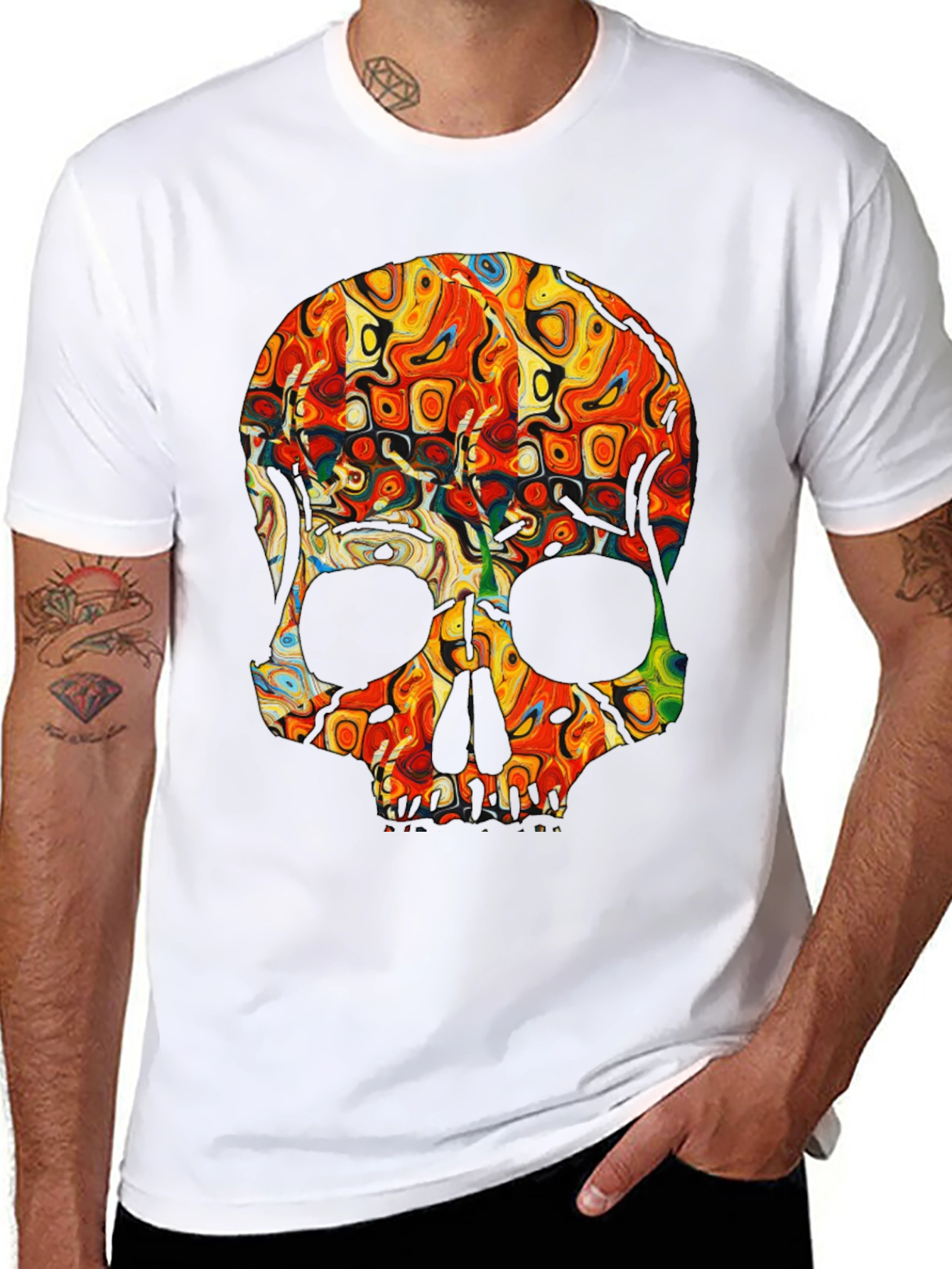 Psychedelic Skull Graphic Tee