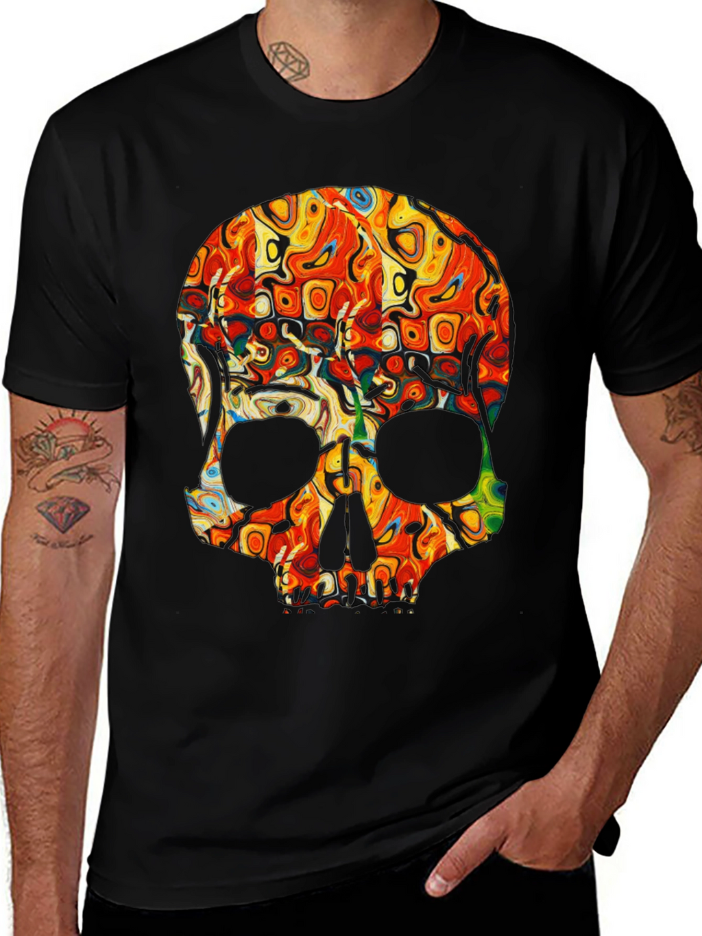 Psychedelic Skull Graphic Tee