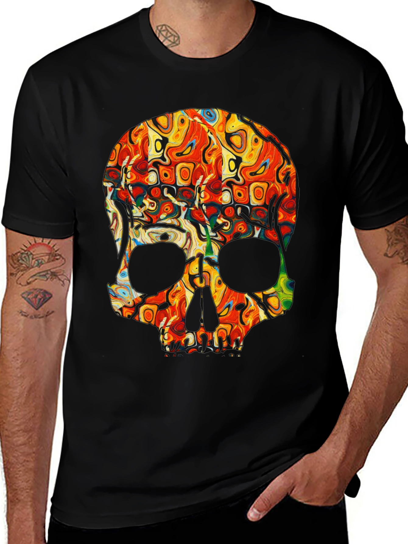 Psychedelic Skull Graphic Tee