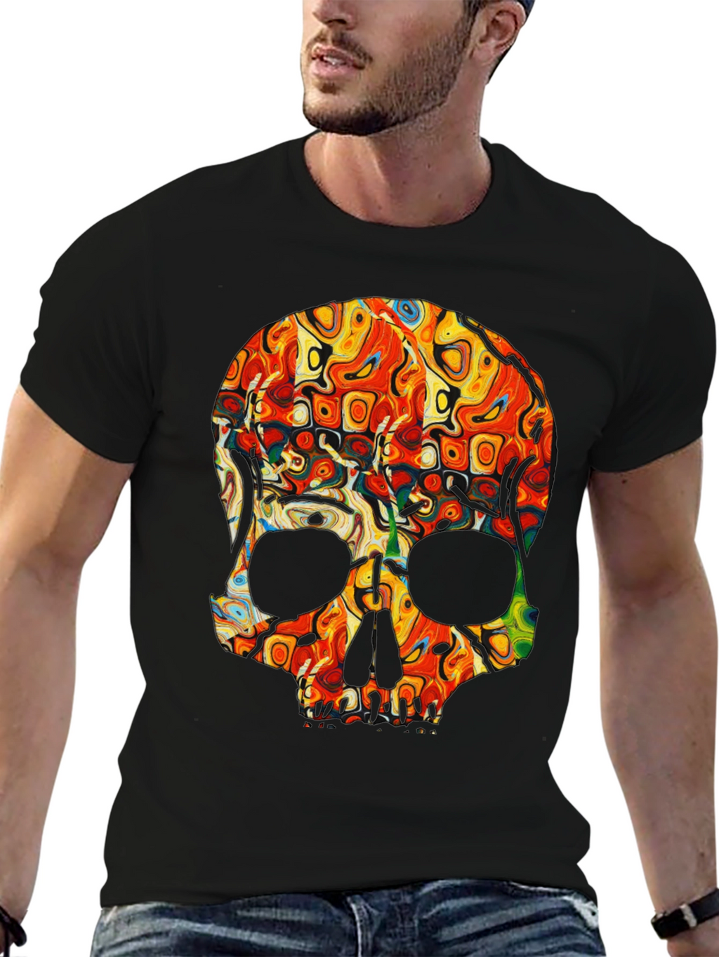 Psychedelic Skull Graphic Tee