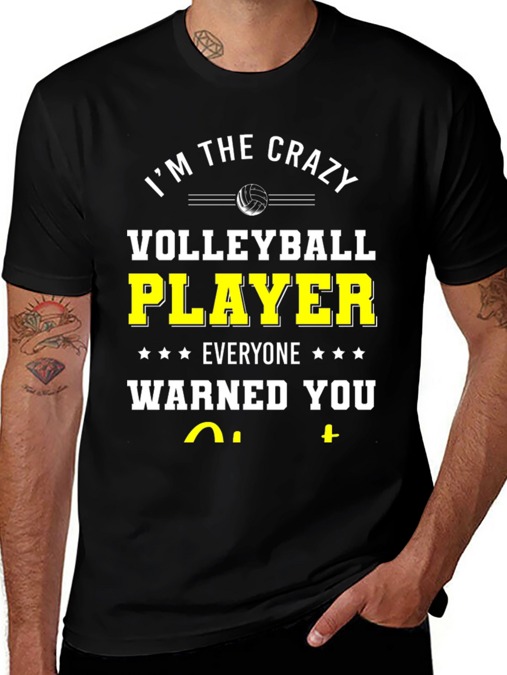 Crazy Volleyball Player T-Shirt - Black