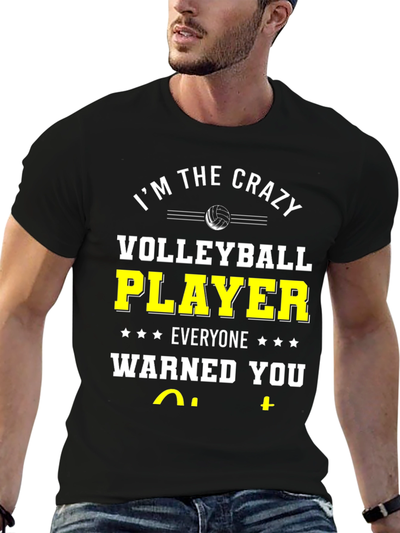 Crazy Volleyball Player T-Shirt - Black