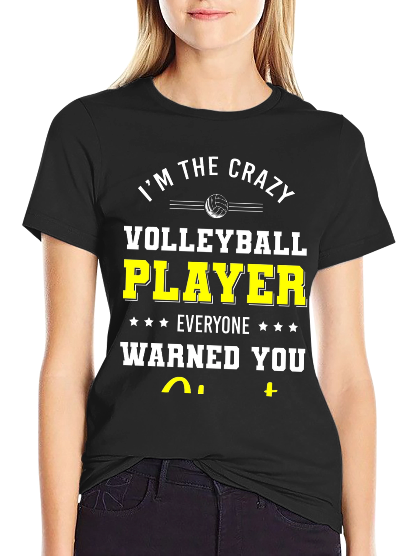 Crazy Volleyball Player T-Shirt - Black