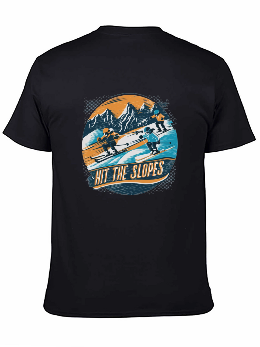 Hit the Slopes Graphic Tee - Black Cotton T-Shirt