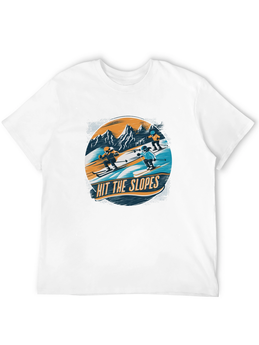 Hit the Slopes Graphic Tee - Black Cotton T-Shirt