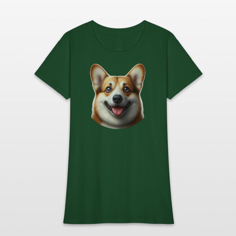 Vibrant Corgi Face Illustration