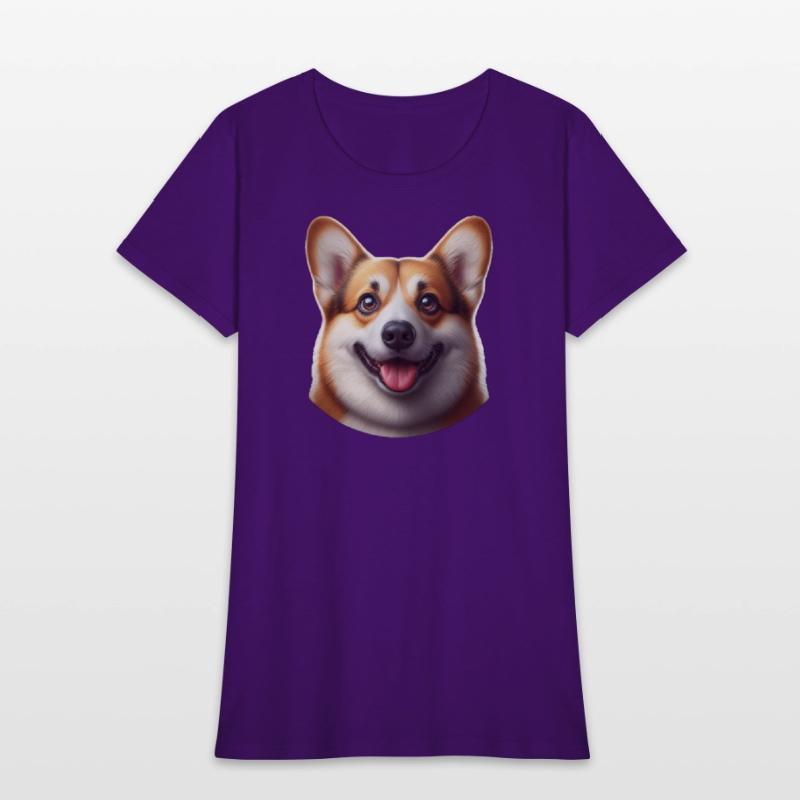 Vibrant Corgi Face Illustration