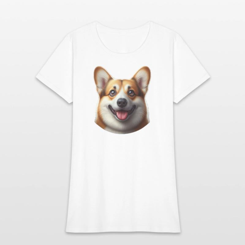Vibrant Corgi Face Illustration