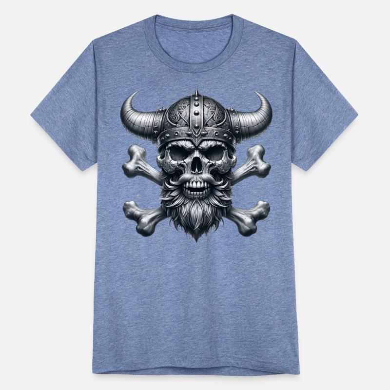 Viking Skull with Crossbones and Intricate Helmet